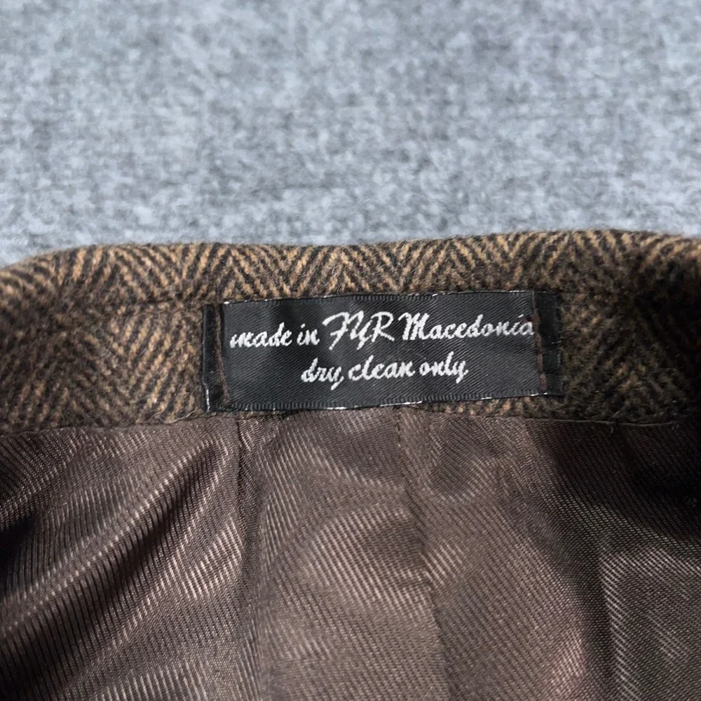 Chereskin Herringbone Blazer Mens 44S Camel Hair Blend Italian Fabric Brown Prep
